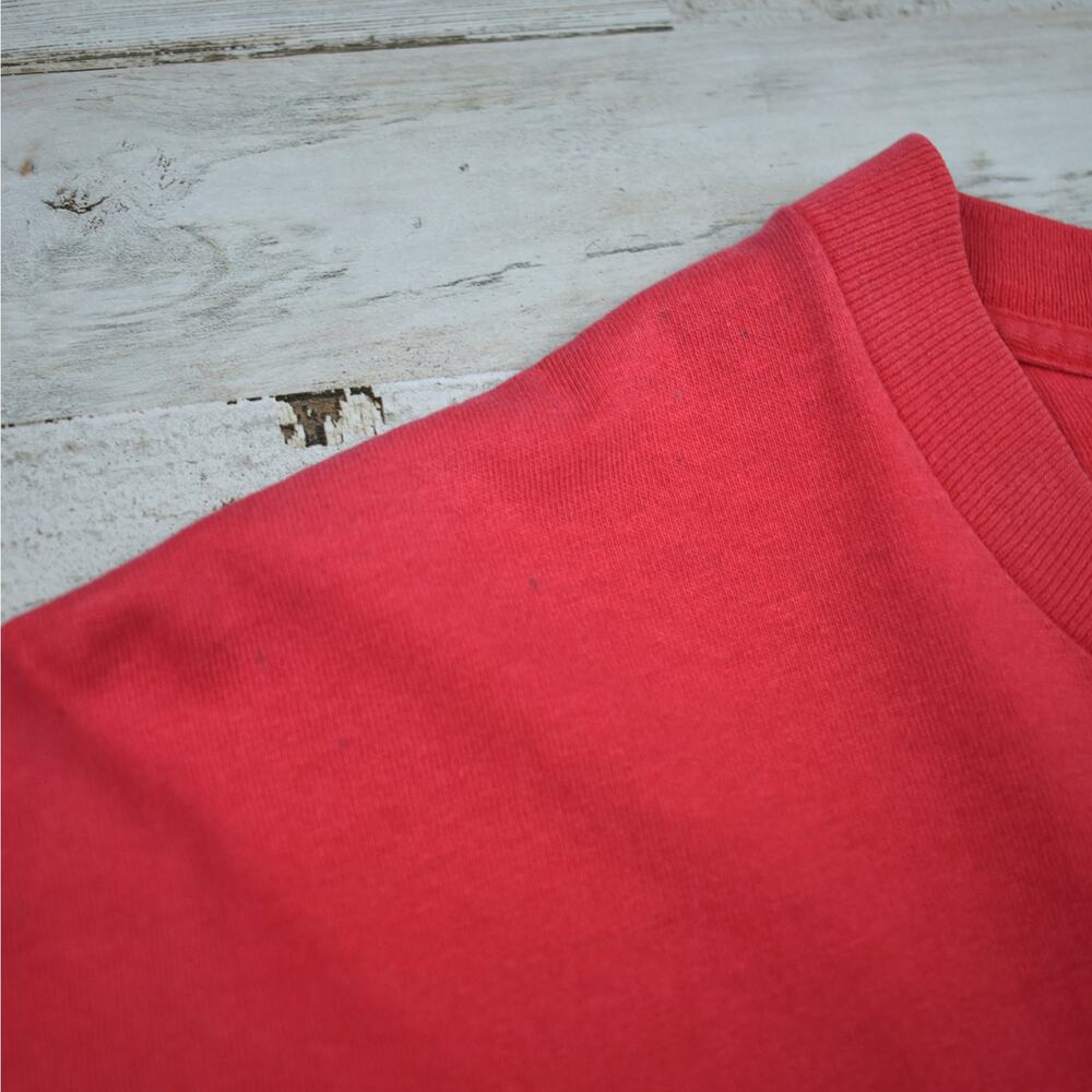 90s Vintage Nike Air Shirt Men's Large Red Cotton Knit Thrashed Faded Grunge USA - Picture 3 of 12